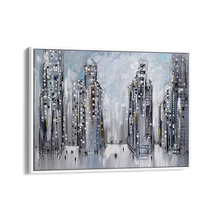 CITY STREET SCENE , MODERN IMPRESSIONISM PAINTINGS