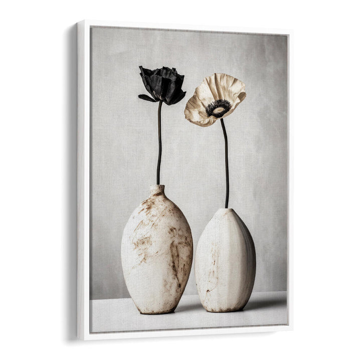 CONTRASTING BLOOMS , FLOWER VASES