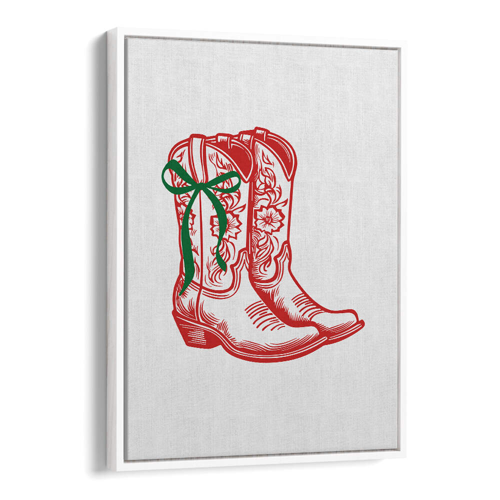 COUNTRY CHRISTMAS BOOTS - RED , COWBOY & MODERN AMERICANA PAINTINGS