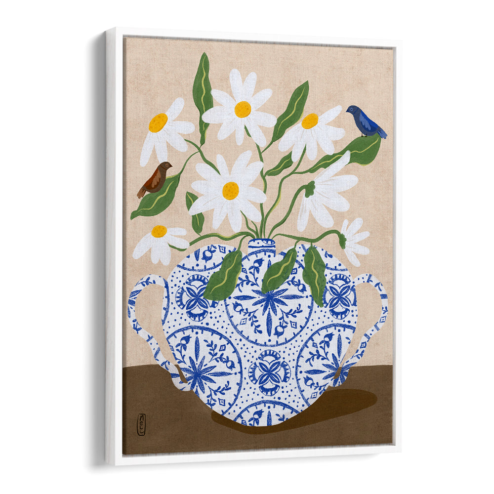 DAISIES IN BLUE TEAPOT