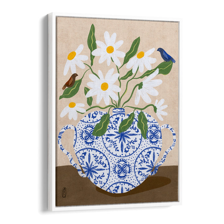 DAISIES IN BLUE TEAPOT