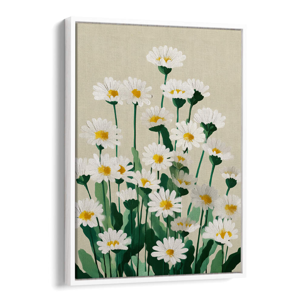 DAISY MEADOW MORNING , FLORAL FLOWER PAINTINGS