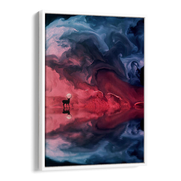 DEER MOON ABSTRACT , SURREAL ART PRINTS