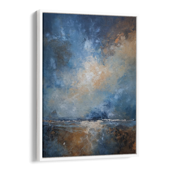Elevate your decor with DRAMATIC SKY, ABSTRACT PAINTINGS showcasing serene beauty above a tranquil ocean.