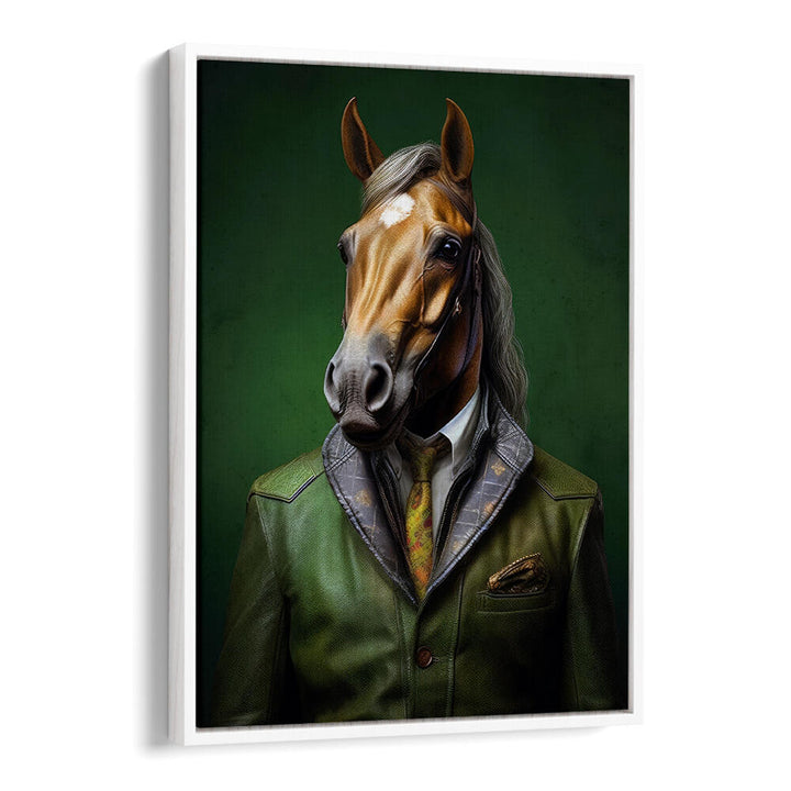 ELEGANT GREEN HORSE ANIMAL ART , ANIMAL PAINTINGS