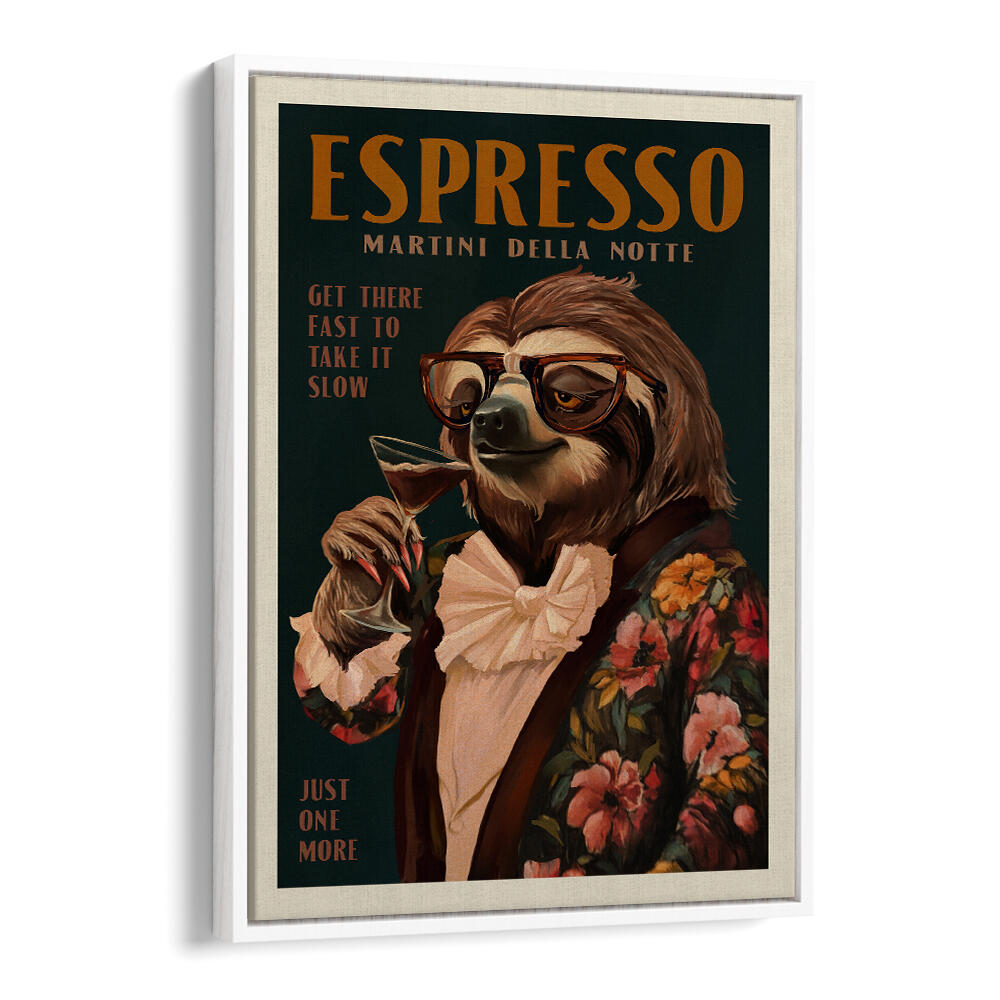 ESPRESSO MARTINI DRINKING SLOTH , BAR & CAFE ART