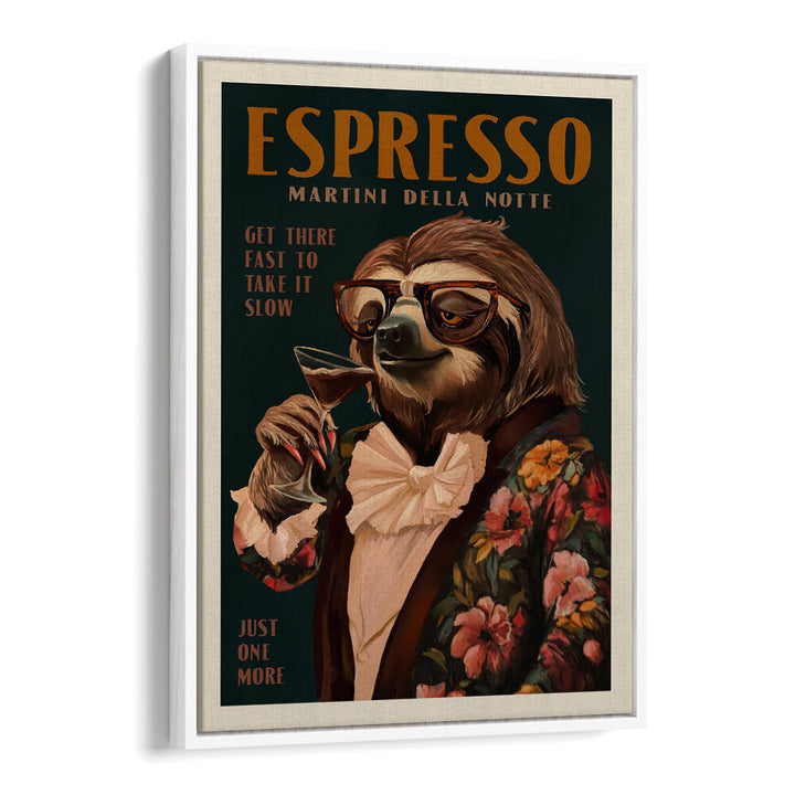 ESPRESSO MARTINI DRINKING SLOTH , BAR & CAFE ART