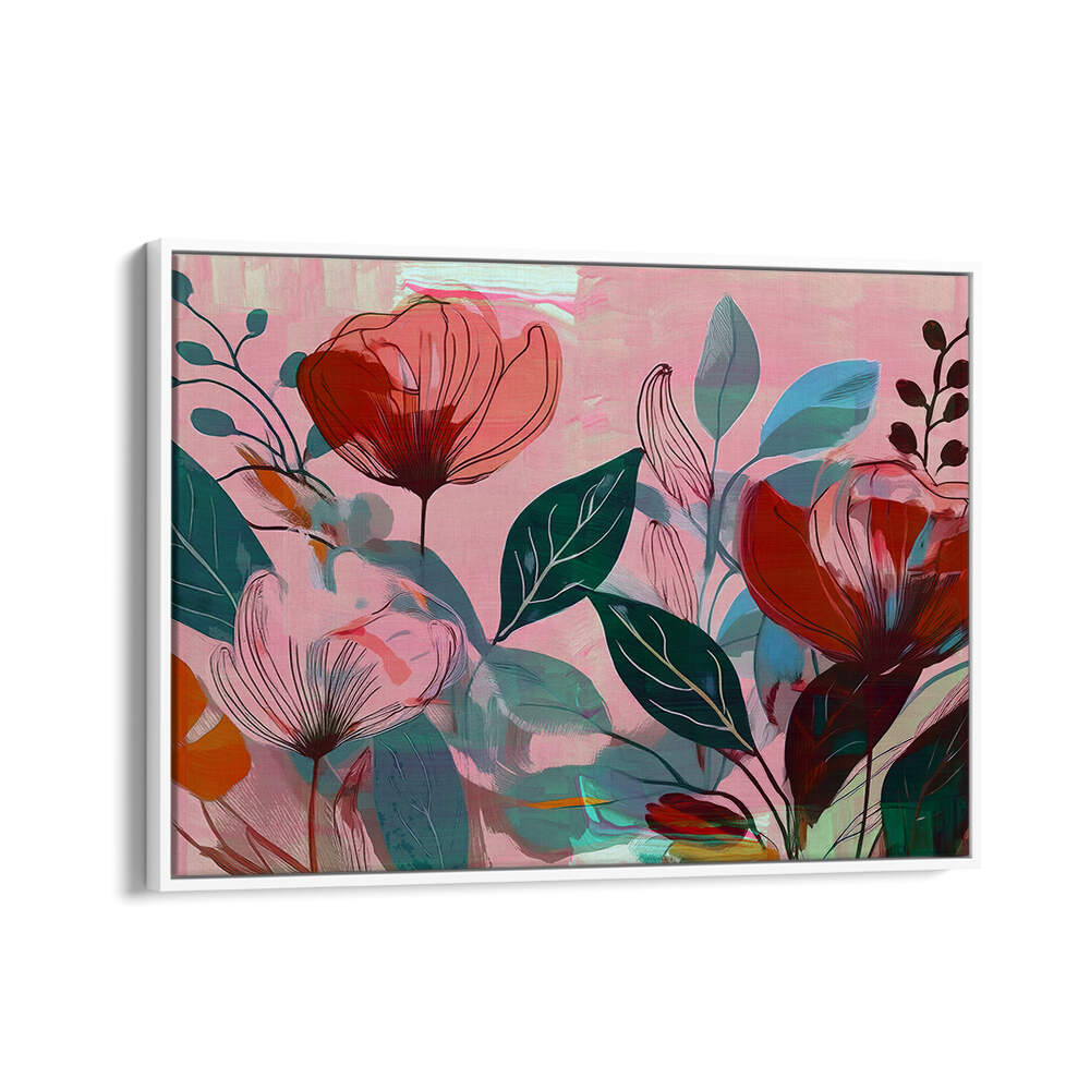 FLOWERS GARDEN I , FLORAL FLOWER PAINTINGS