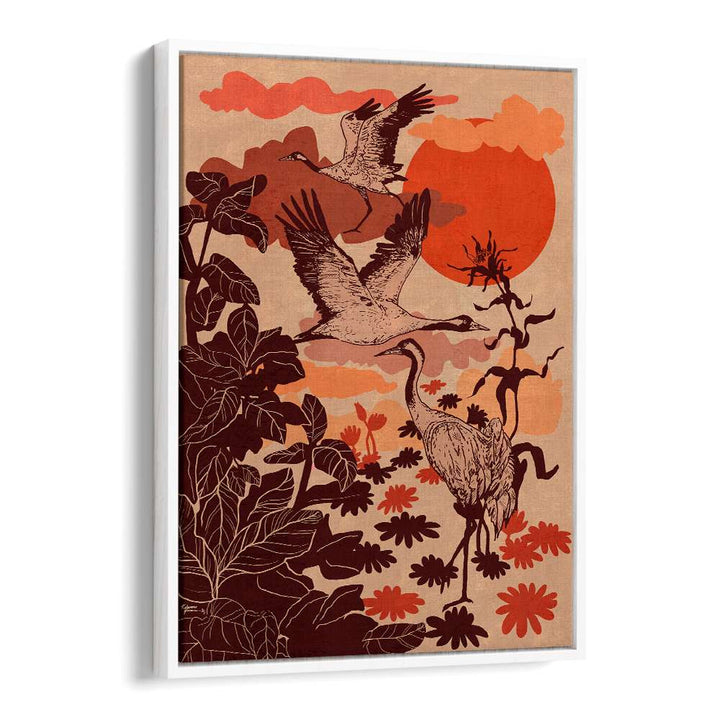 FLYING CRANES TROPICAL SUNSET