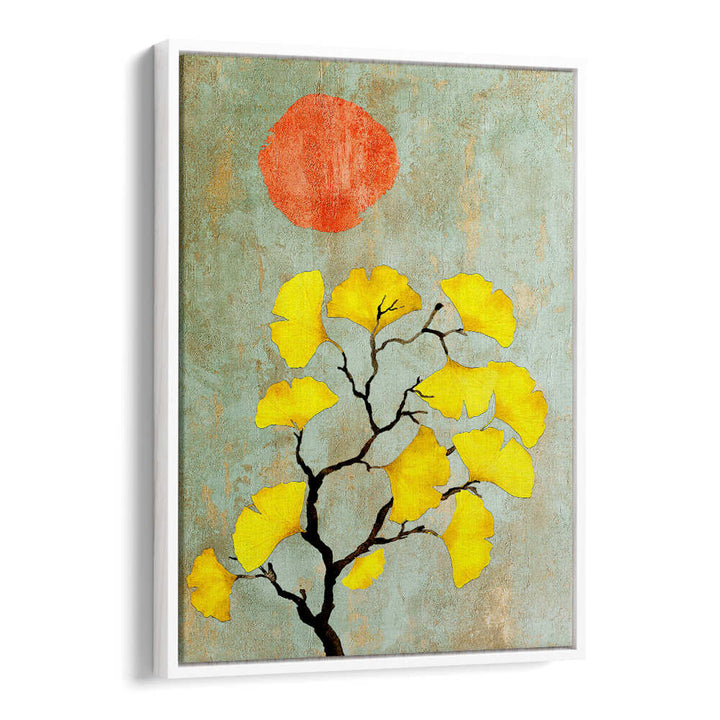 GINKO BILOBA AND SUN , FLORAL ,FLORAL FLOWER PAINTINGS