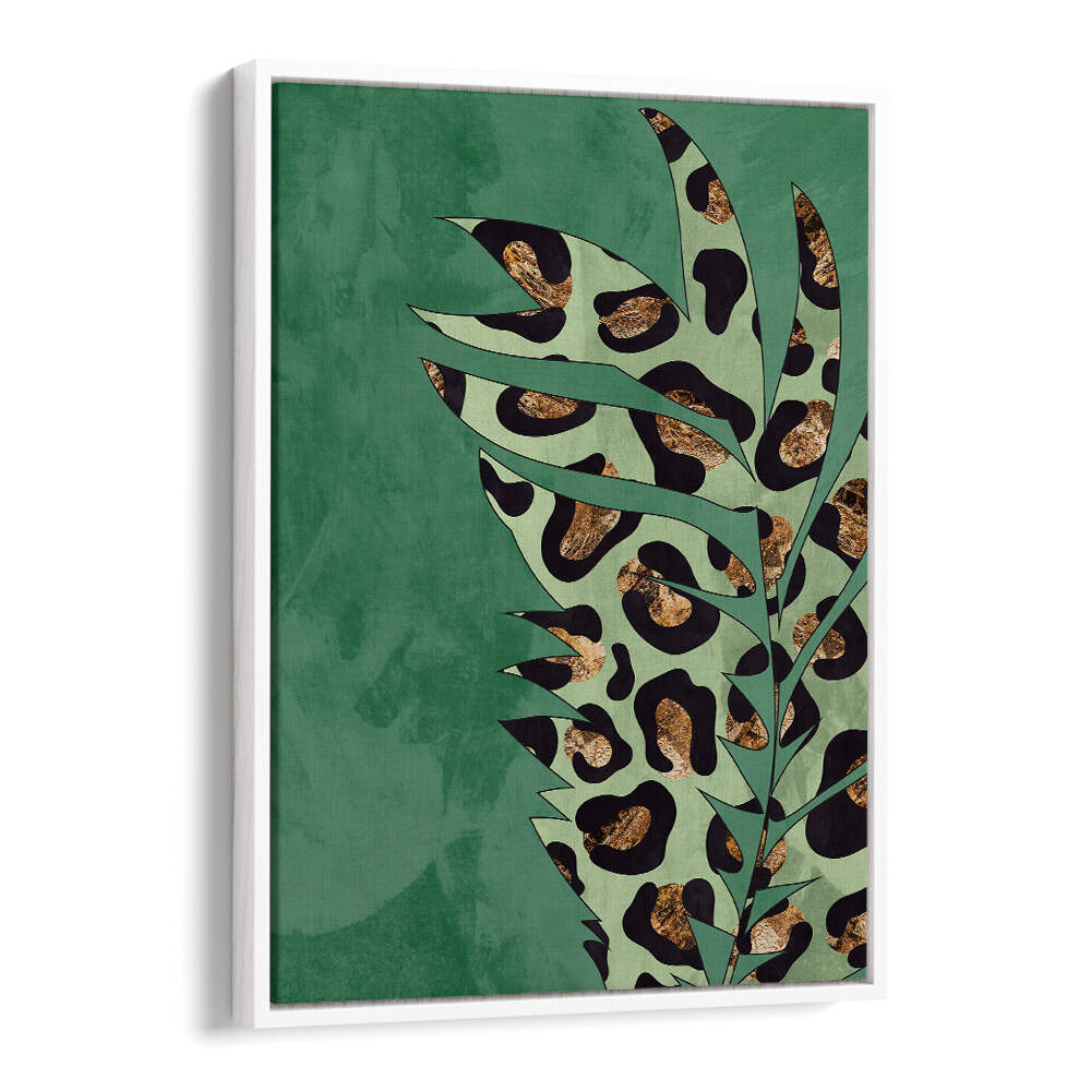 GREEN LEOPARD PRINT PALM LEAF , FASHION POSTERS