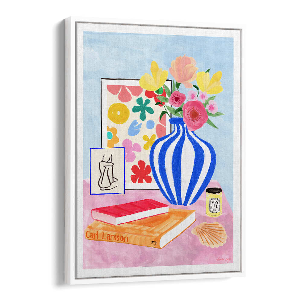 INTERIOR II , FLORAL FLOWER PAINTINGS