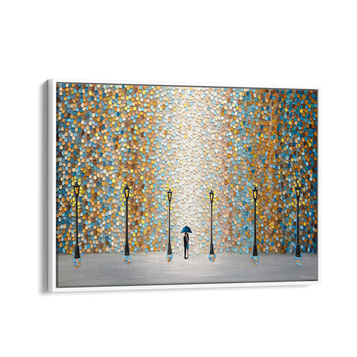 KISS UNDER THE GOLDEN RAIN , MODERN IMPRESSIONISM PAINTINGS