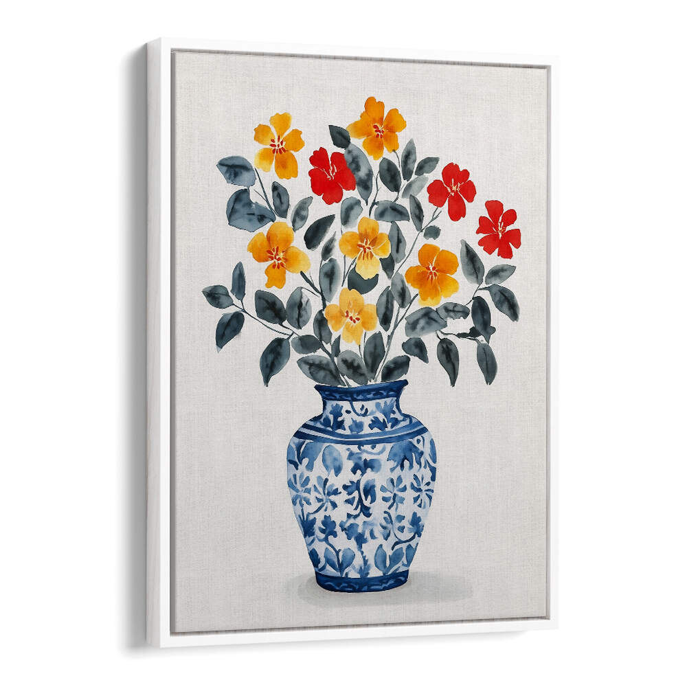 VIBRANT FLORAL VASE , FLORAL FLOWER PAINTINGS