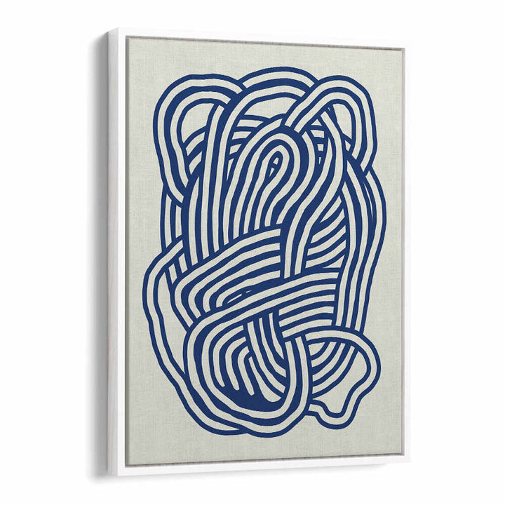 LINE ART ORGANIC SHAPE IN BLUE III , LINE ART PAINTINGS