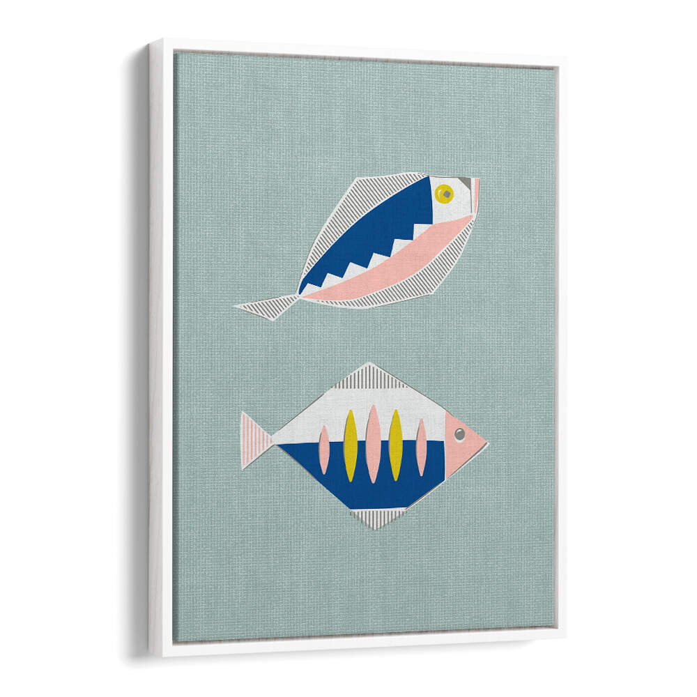MID CENTURY KITCHEN FISHES MINT II , KITCHEN POSTERS