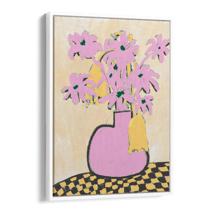 PINK FLOWERS IN A VASE , FLORAL FLOWER PAINTINGS