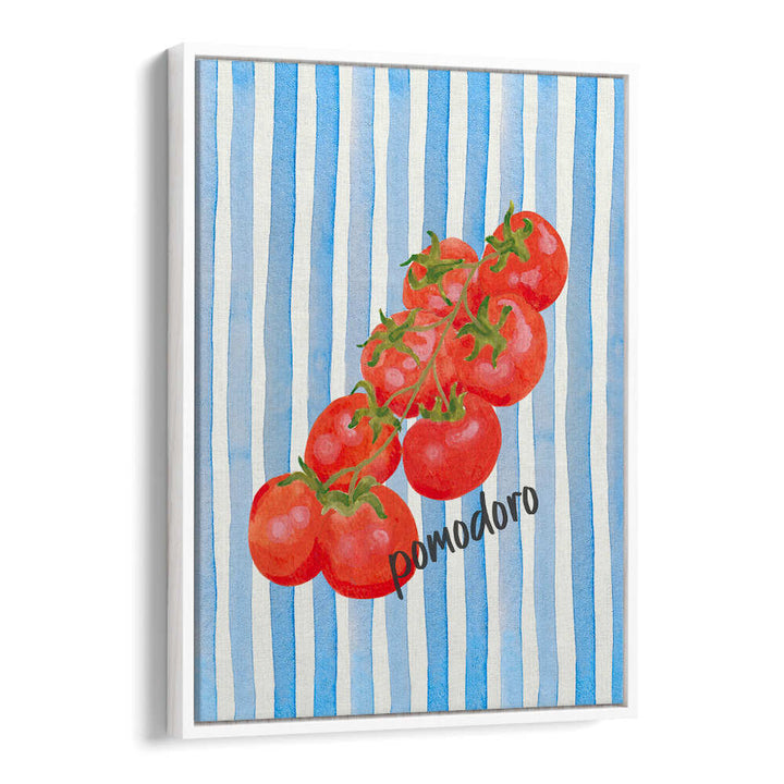 POMODORO ON BLUE STRIPES , KITCHEN POSTERS