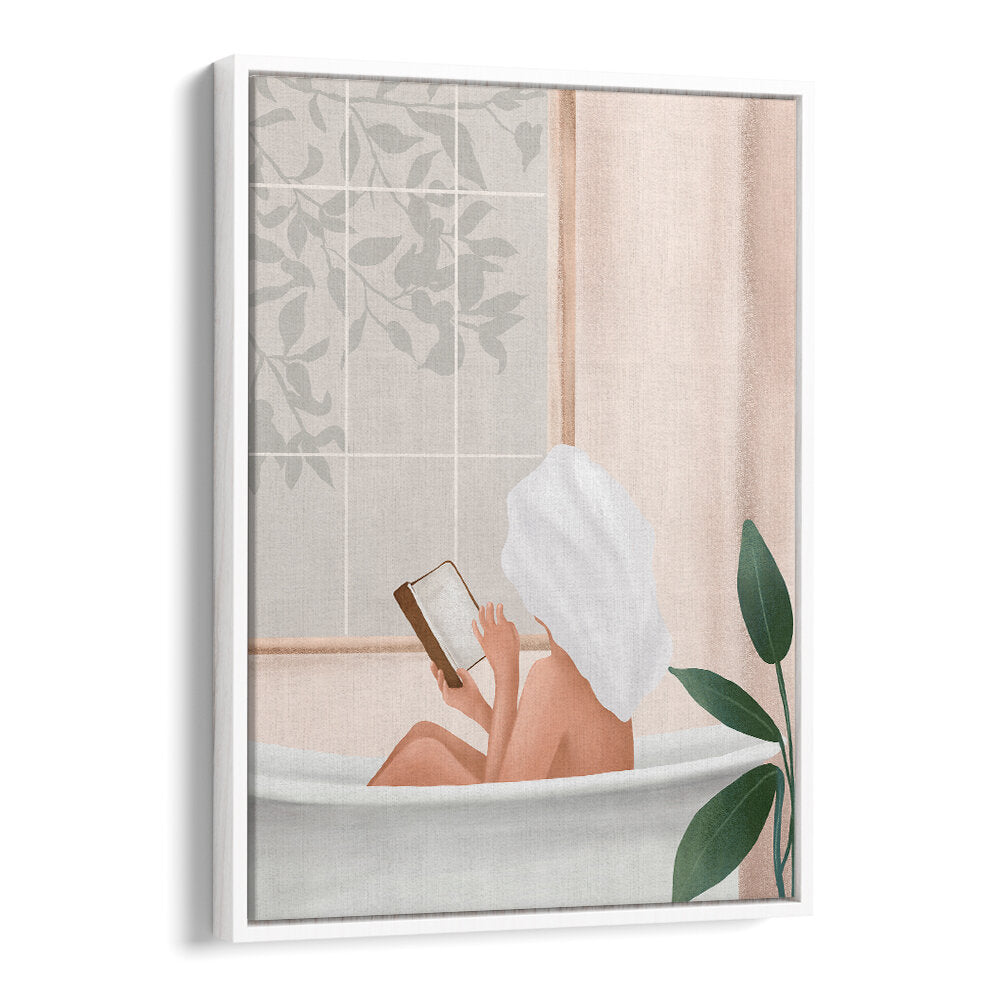 READING GIRL IN BATHTUB