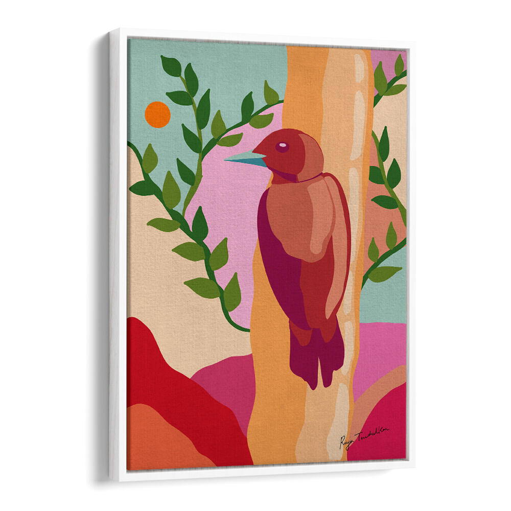 RUFUS WOODPECKER ABSTRACT ART