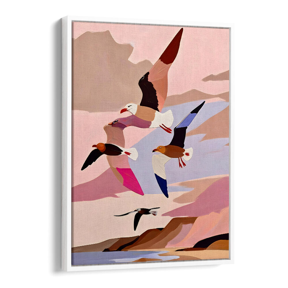 SOARING SILHOUETTE SEAGULLS