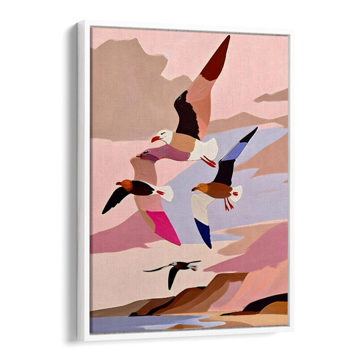 SOARING SILHOUETTE SEAGULLS