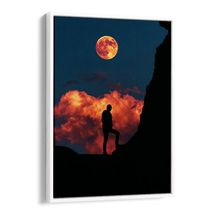 STANDING WITH MOON , SURREAL ART PRINTS