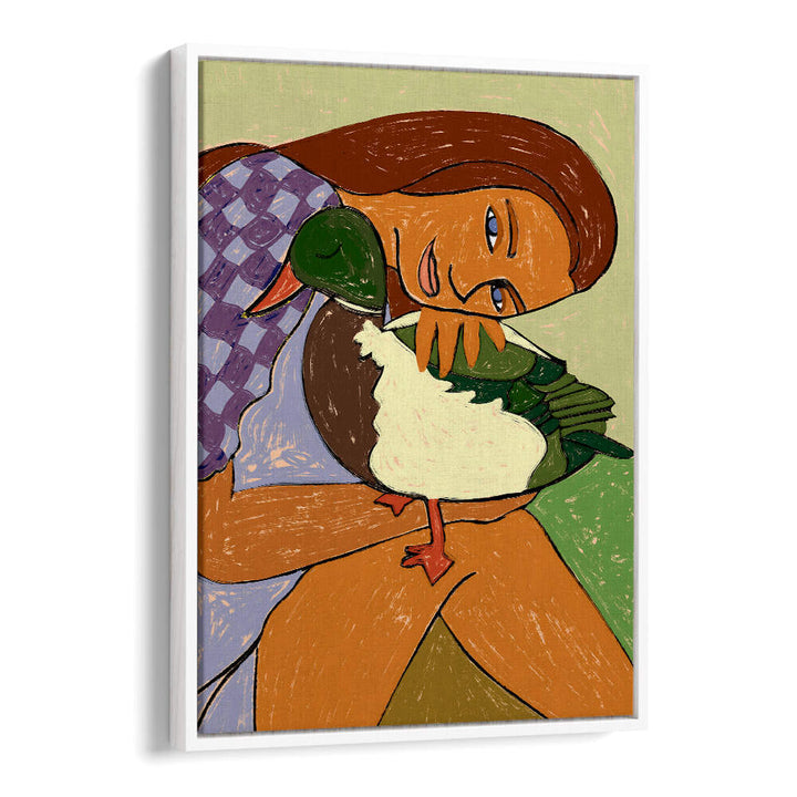 THE GIRL AND THE GREEN-HEADED GOOSE , PORTRAITS & FIGURATIVE ILLUSTRATIONS