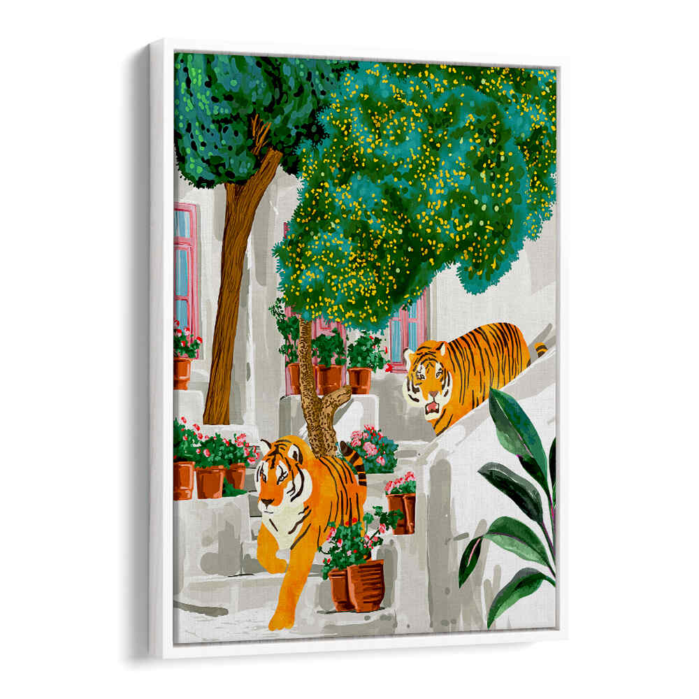 TIGERS IN GREECE , ANIMAL PAINTINGS
