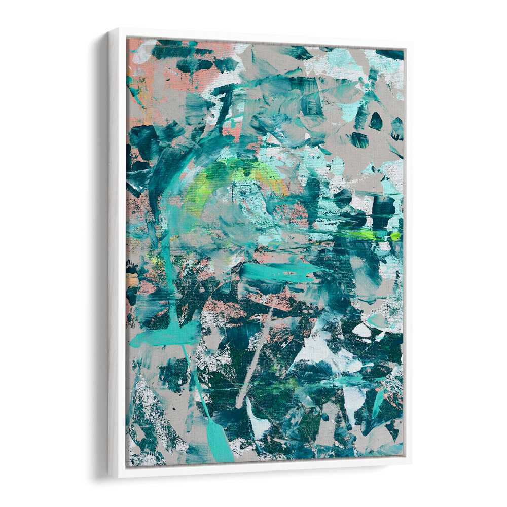 Vibrant turquoise hues in TO CONFRONT DELIGHT, ABSTRACT PAINTINGS, perfect for inspiring creativity in any space.