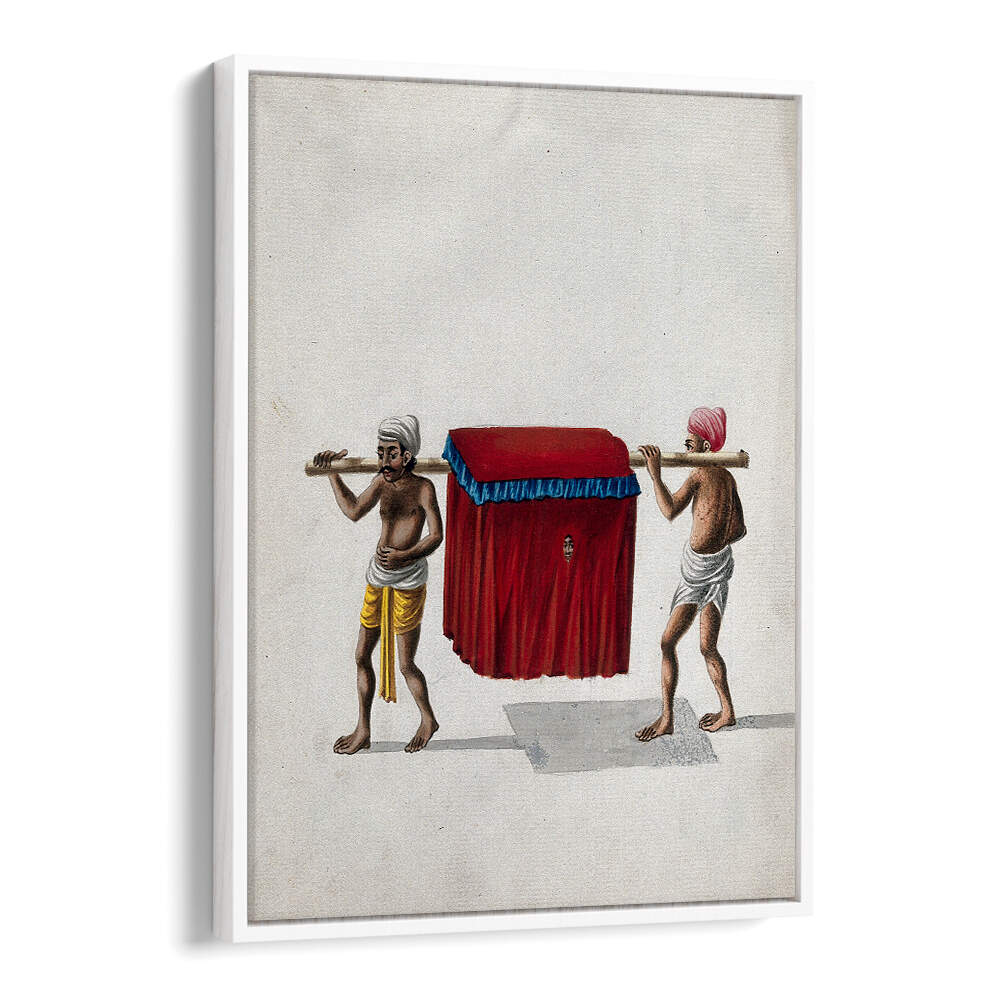 TWO MEN CARRYING A COVERED PALAQUIN