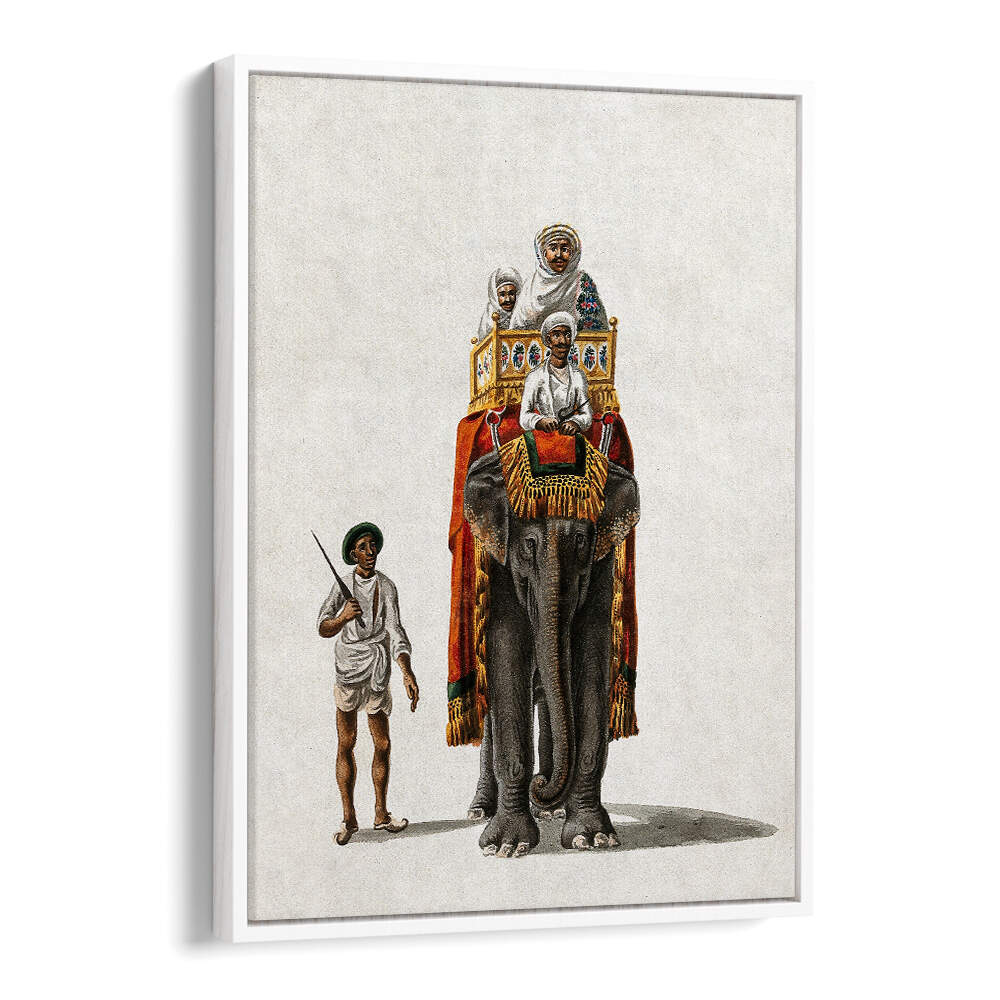 TWO MEN RIDING ON A ELEPHANT