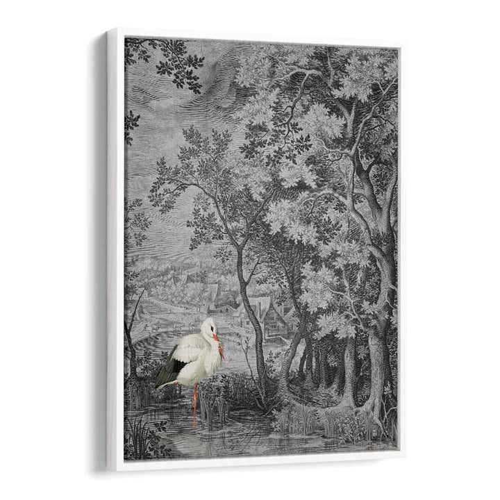 LANDSCAPE WITH STORK , ANIMAL PAINTINGS