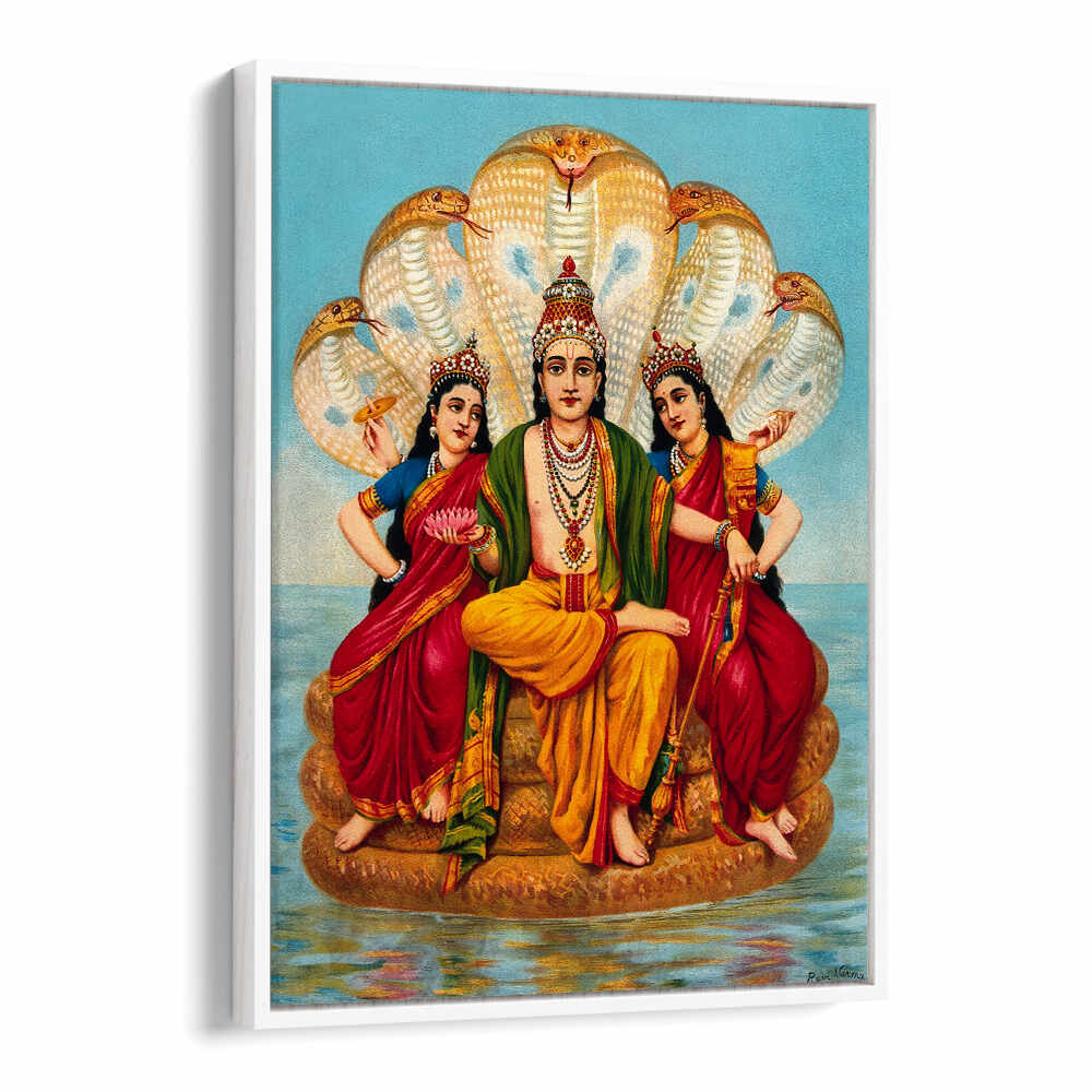 VISHNU FLANKED BY TWO WIVES
