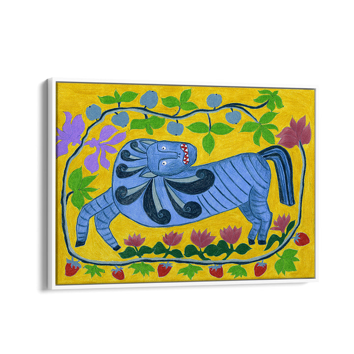 WHIMSICAL BLUE FOLK HORSE