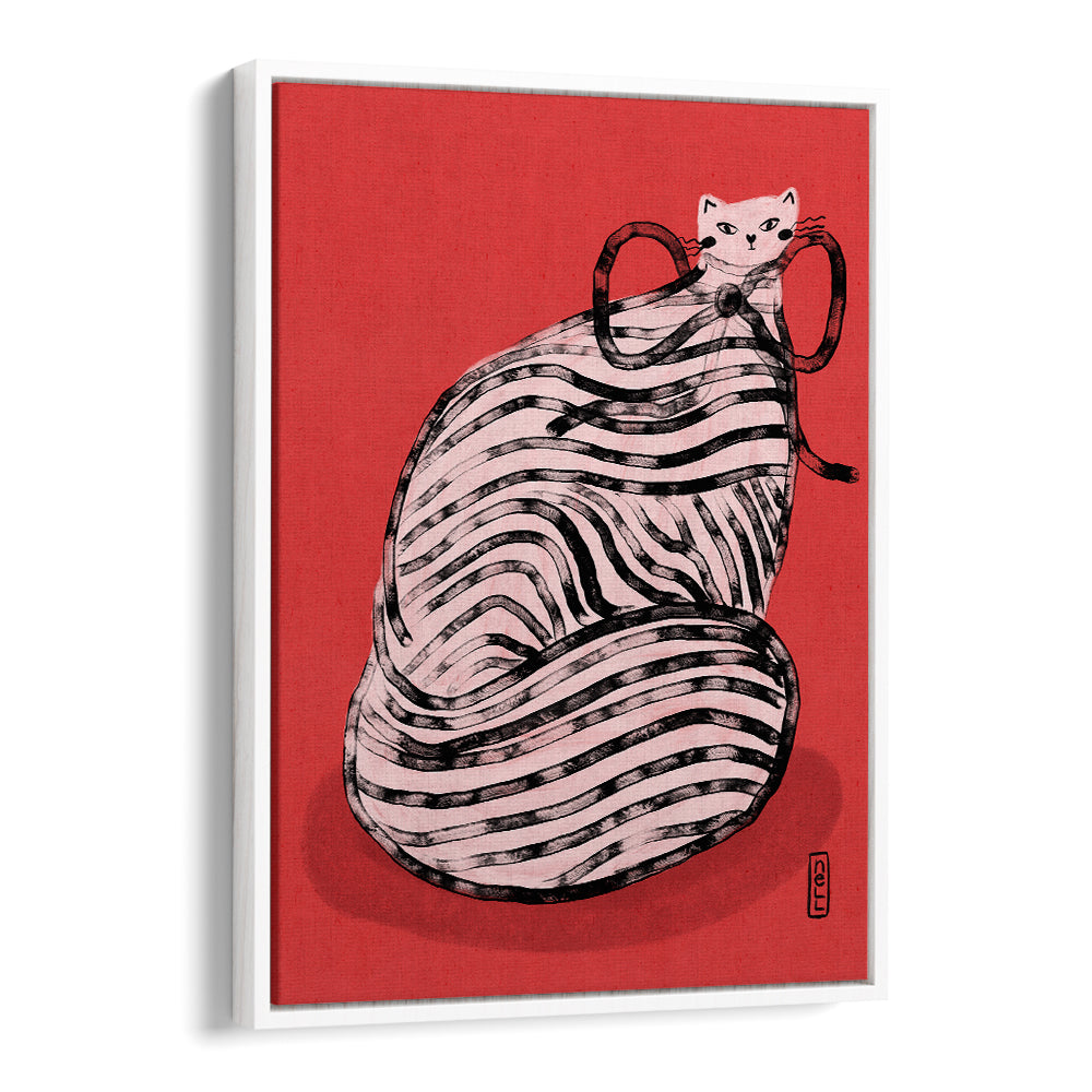 WHIMSICAL RED STRIPED CAT