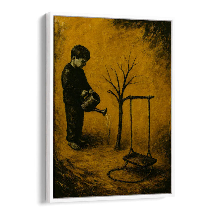 WOMAN BESIDE THE BARREN TREE , EXPRESSIONISM PAINTINGS