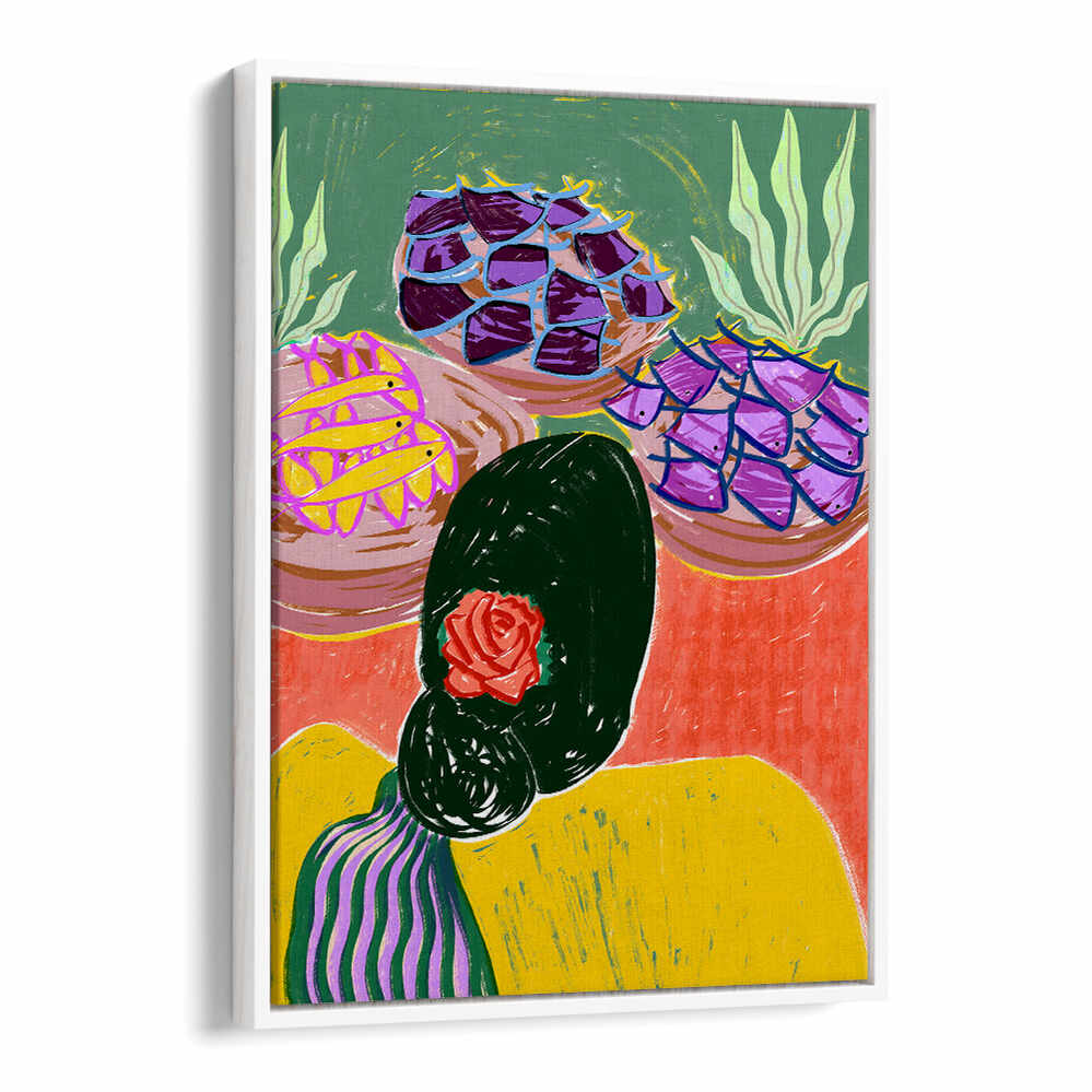 WOMAN WITH A FLORAL HAIRSTYLE