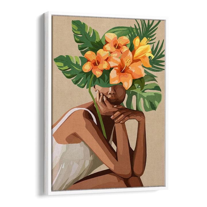 WOMAN WITH LEAVES, SURREAL ART PRINTS