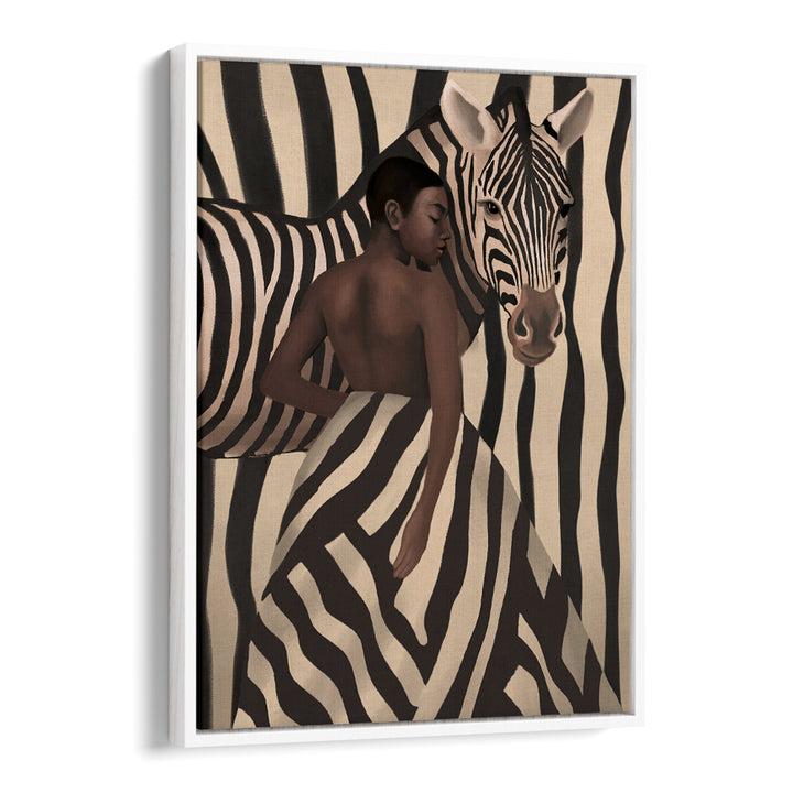 WOMAN AND ZEBRA, SURREAL ART PRINTS