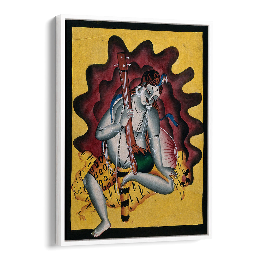 SHIVA SITS ON A TIGER SKIN , INDIAN ART PAINTINGS