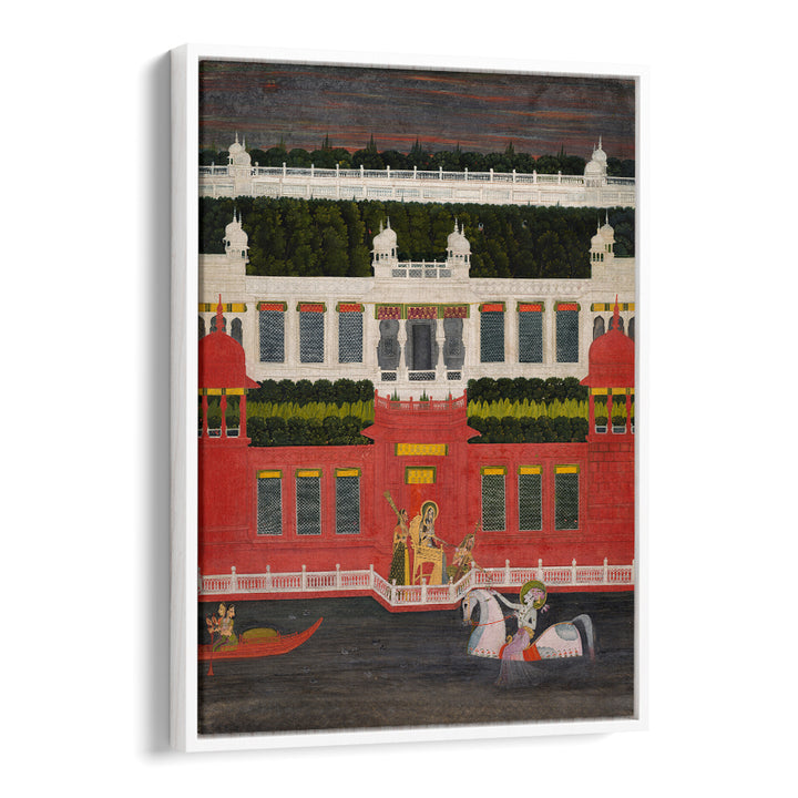 KRISHNA RECEIVES A FLOWER GARLAND , INDIAN ART PAINTINGS