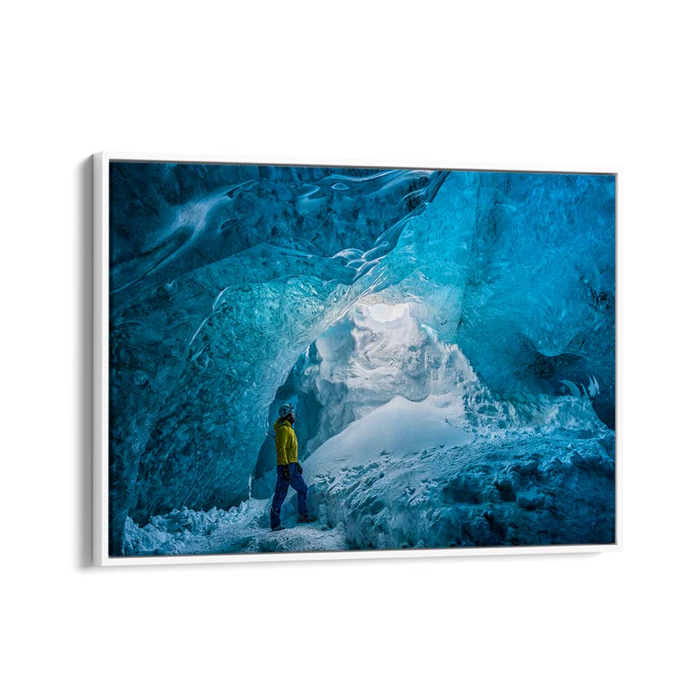 BLUE ICE CAVE BY MARC PELISSIER , LANDSCAPE PHOTO PRINTS