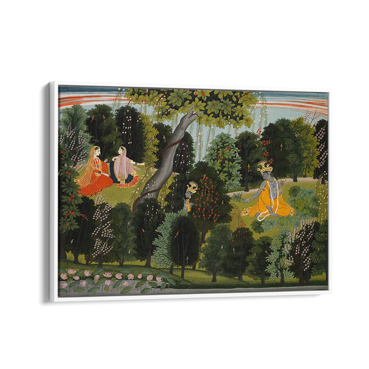 SAKHI PERSUADES RADHA TO MEET KRISHNA, , INDIAN ART PAINTINGS