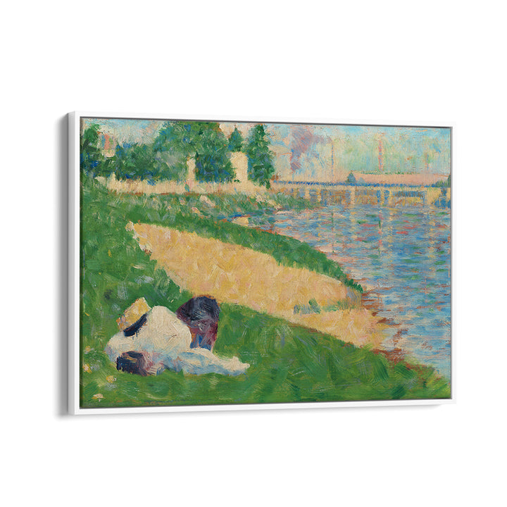 THE SEINE WITH CLOTHING ON THE BANK , VINTAGE PAINTINGS