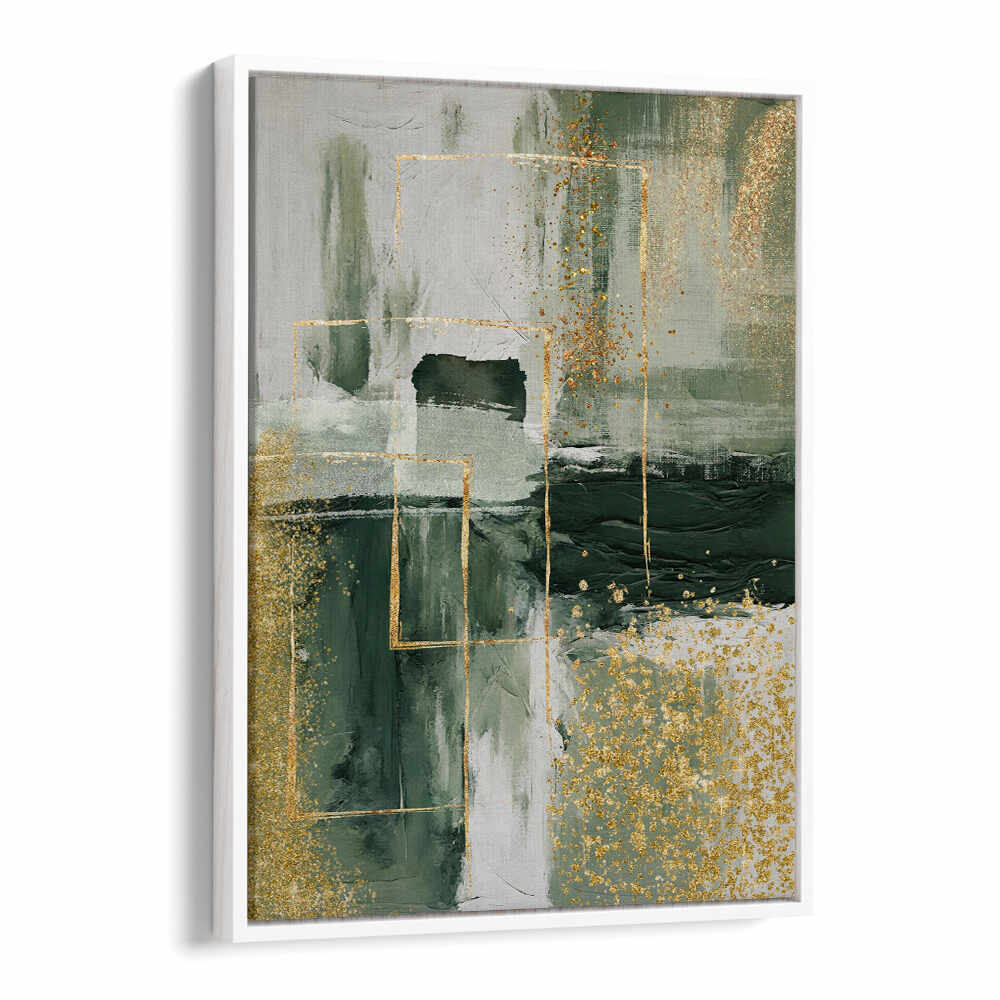 GREEN AND GOLD MOMENT III , ABSTRACT PAINTINGS
