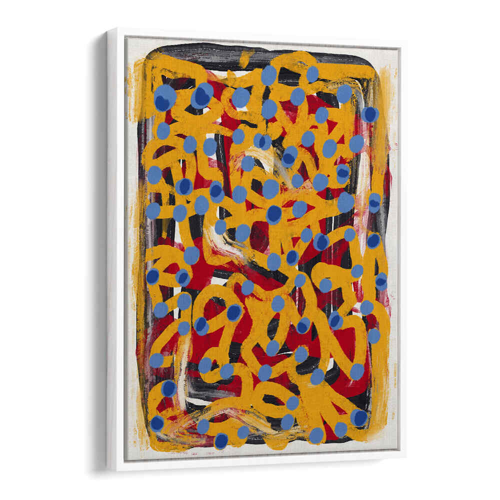 YELLOW DOTTED BLUE, ABSTRACT PAINTINGS