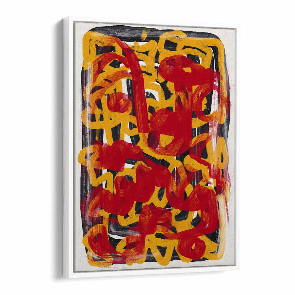 YELLOW DOTTED RED , ABSTRACT PAINTINGS