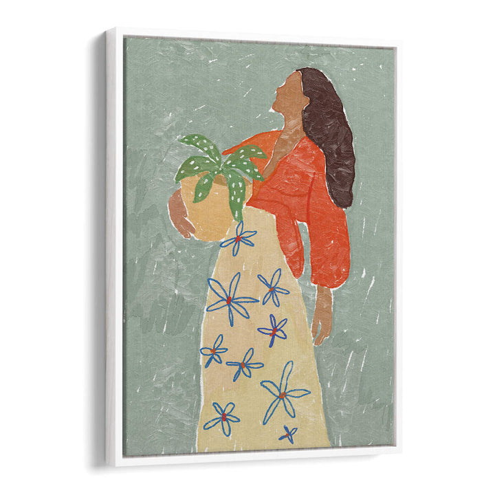 GIRL IN FLORAL SKIRT , PORTRAITS & FIGURATIVE ILLUSTRATIONS