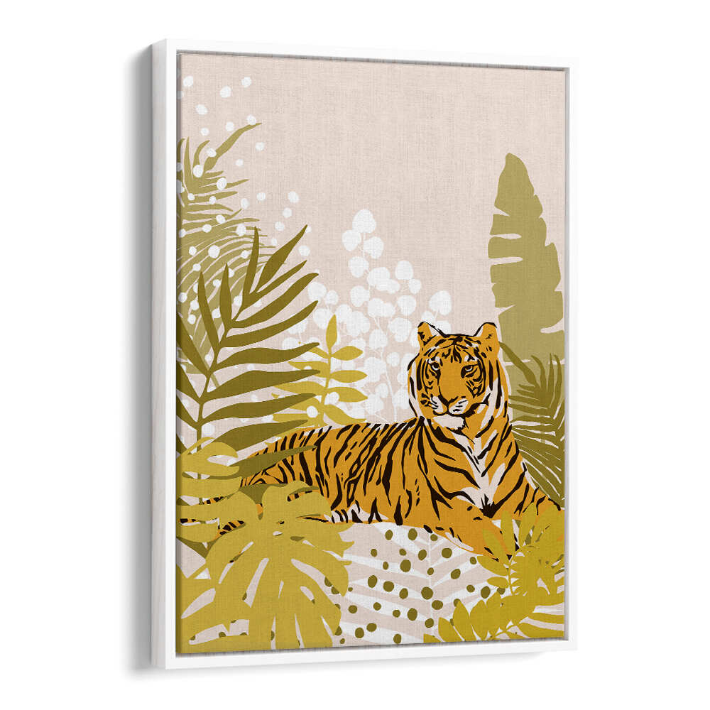 TIGER LAYING DOWN , ANIMAL PAINTINGS
